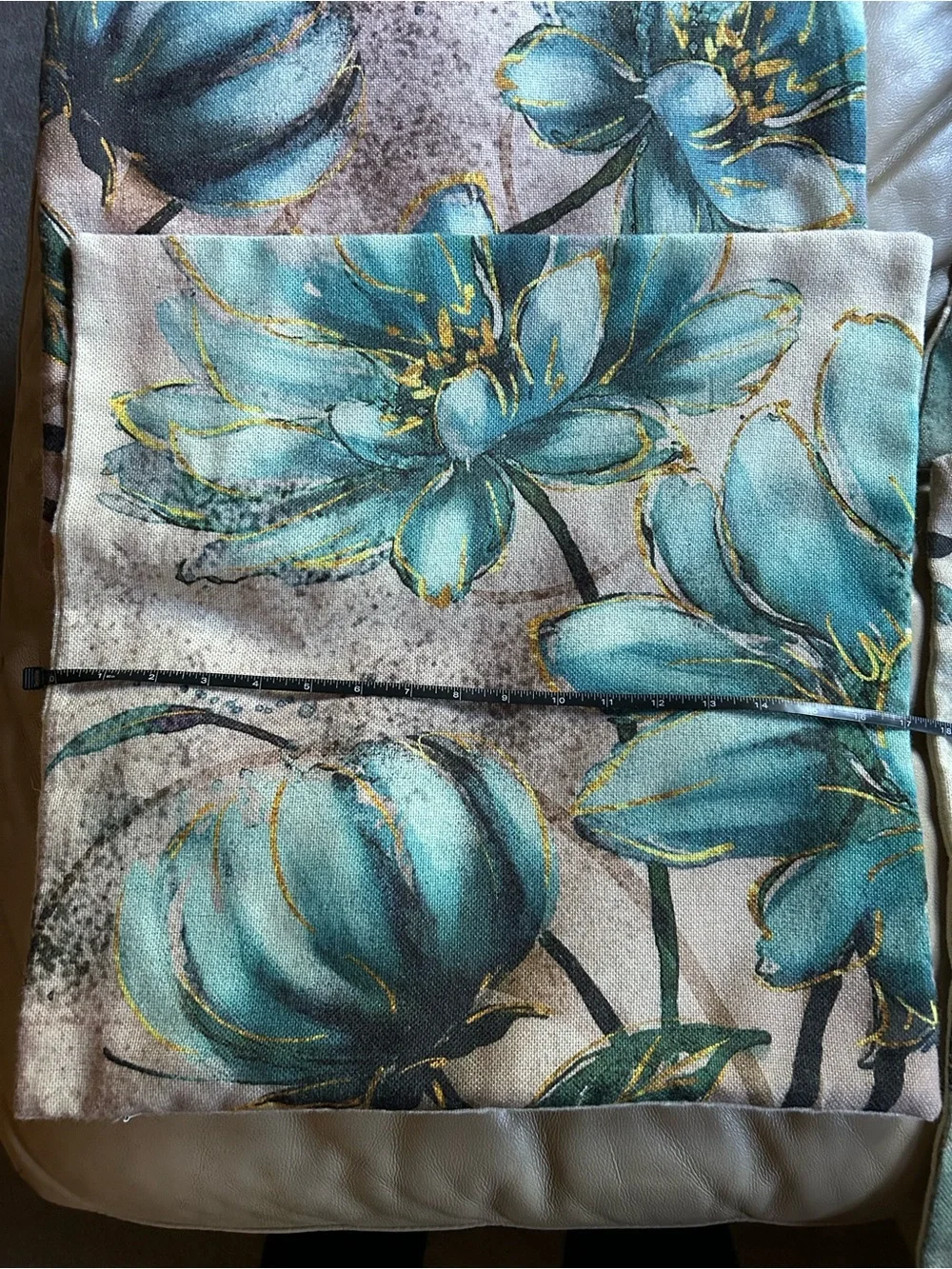 Teal Floral Decorative Throw Pillow Covers